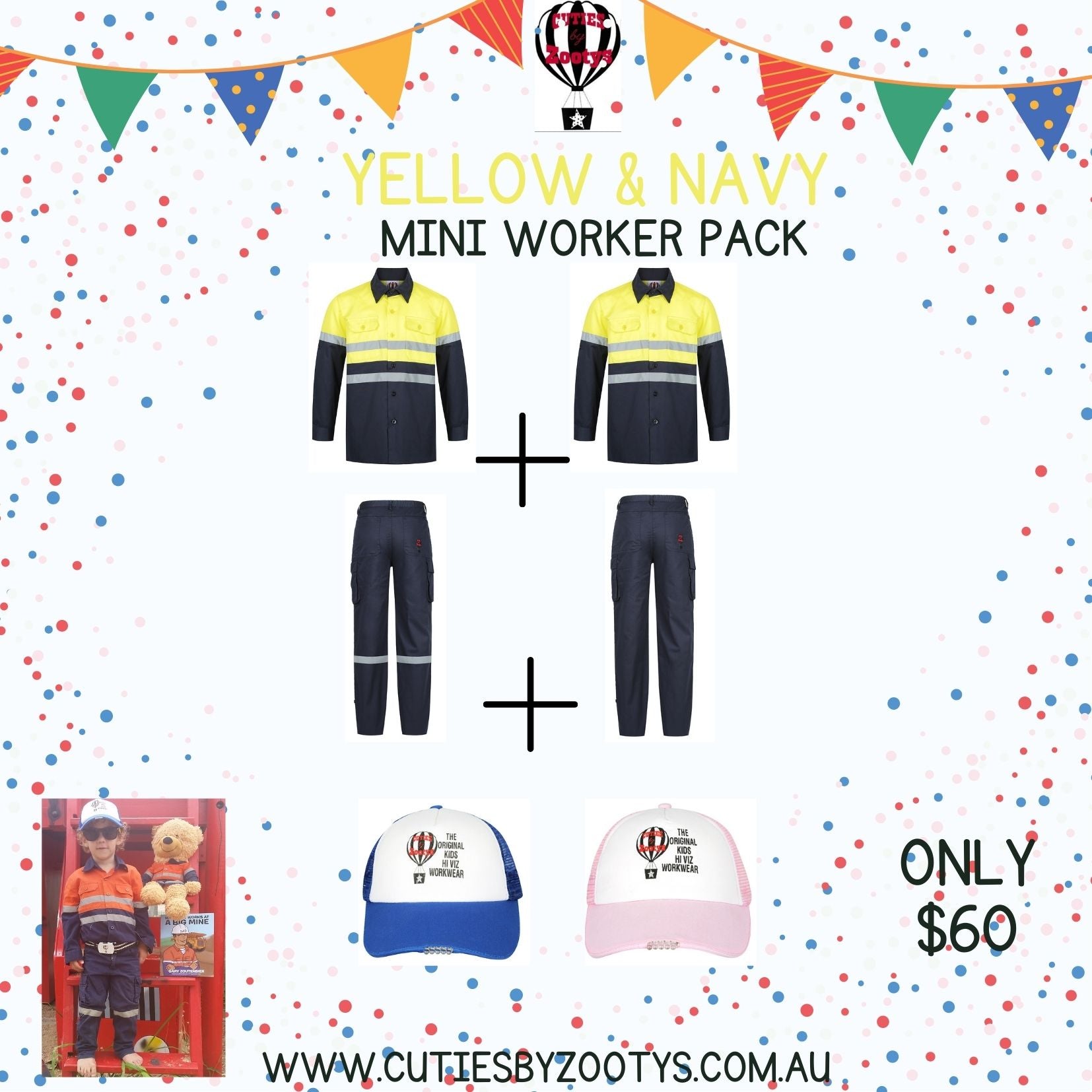 Hi Vis - Yellow & Navy - Mini Worker Pack