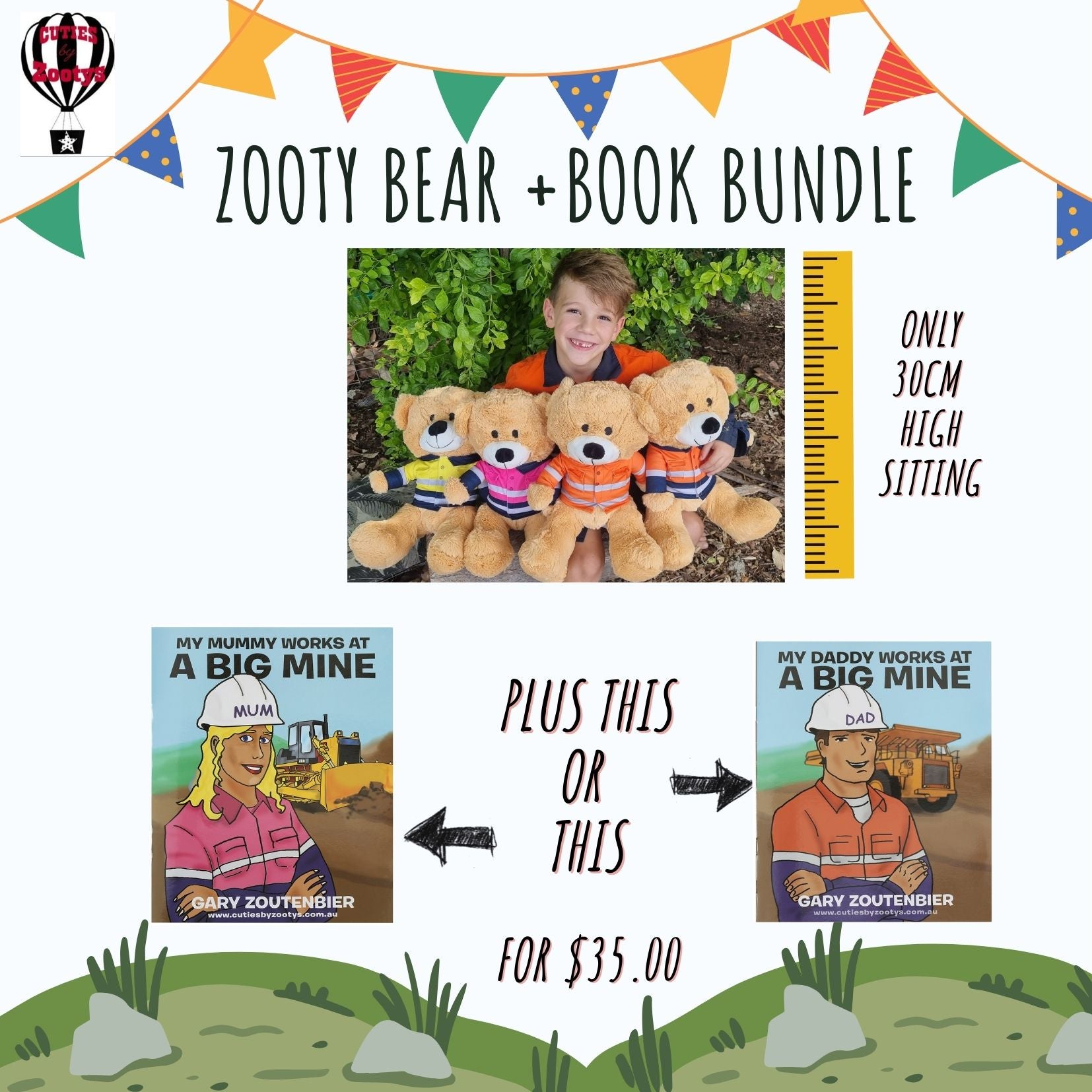 Hi Vis - Zooty Bear + Big Mine Book Package Deal