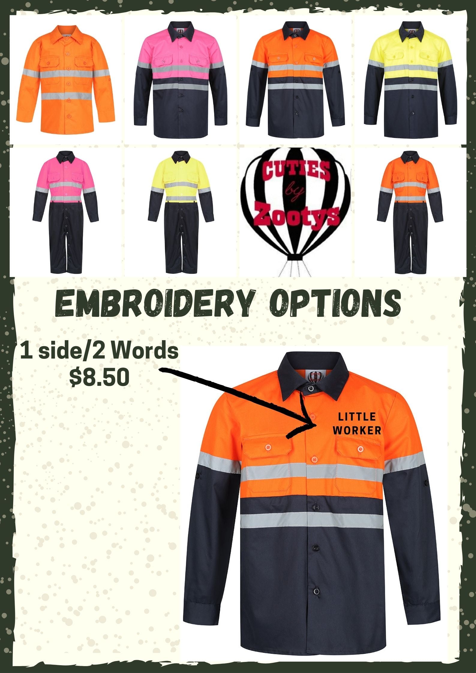 Hi Viz Work Shirt with embroidery options and variety of colors