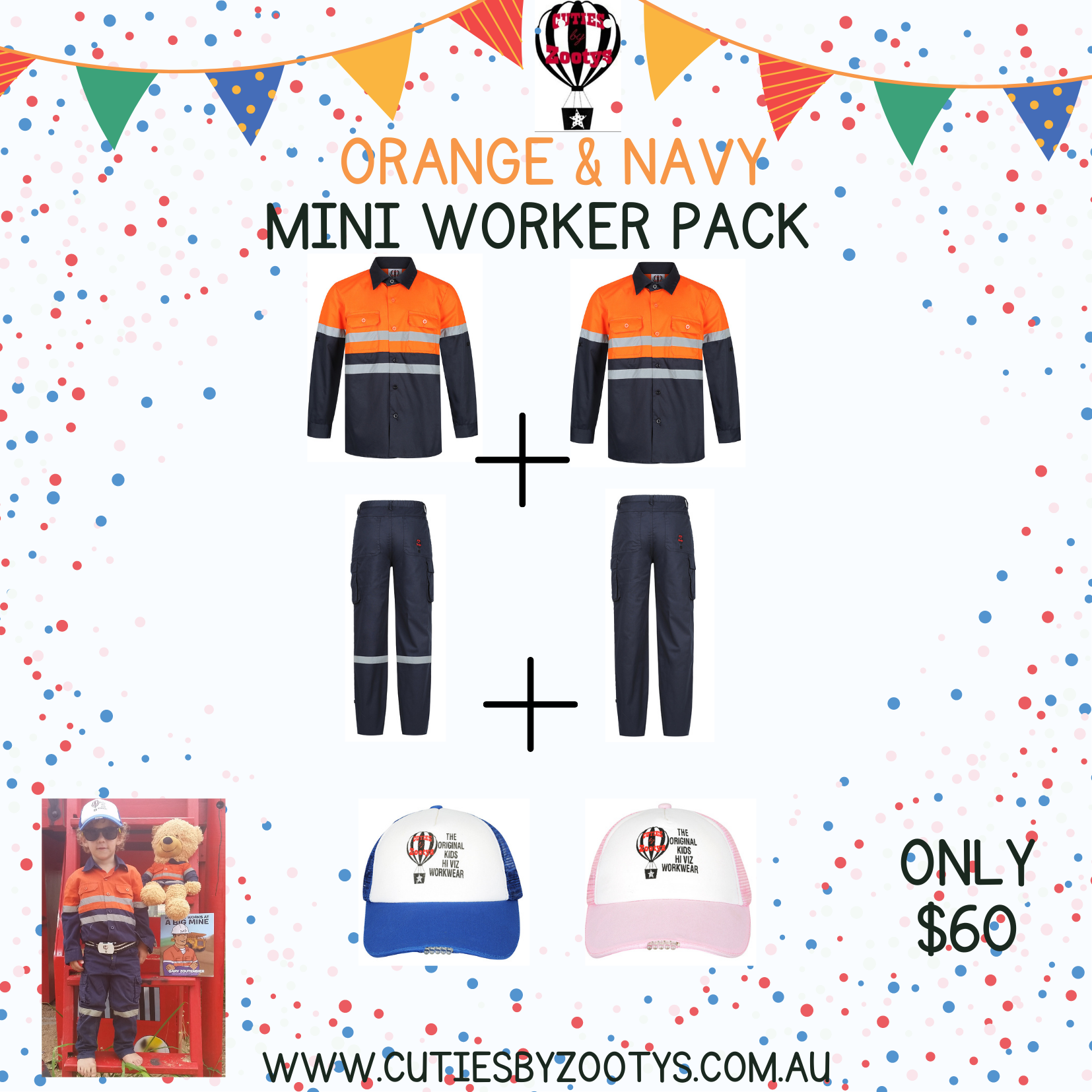 Hi Vis - Orange & Navy - Mini Worker Pack