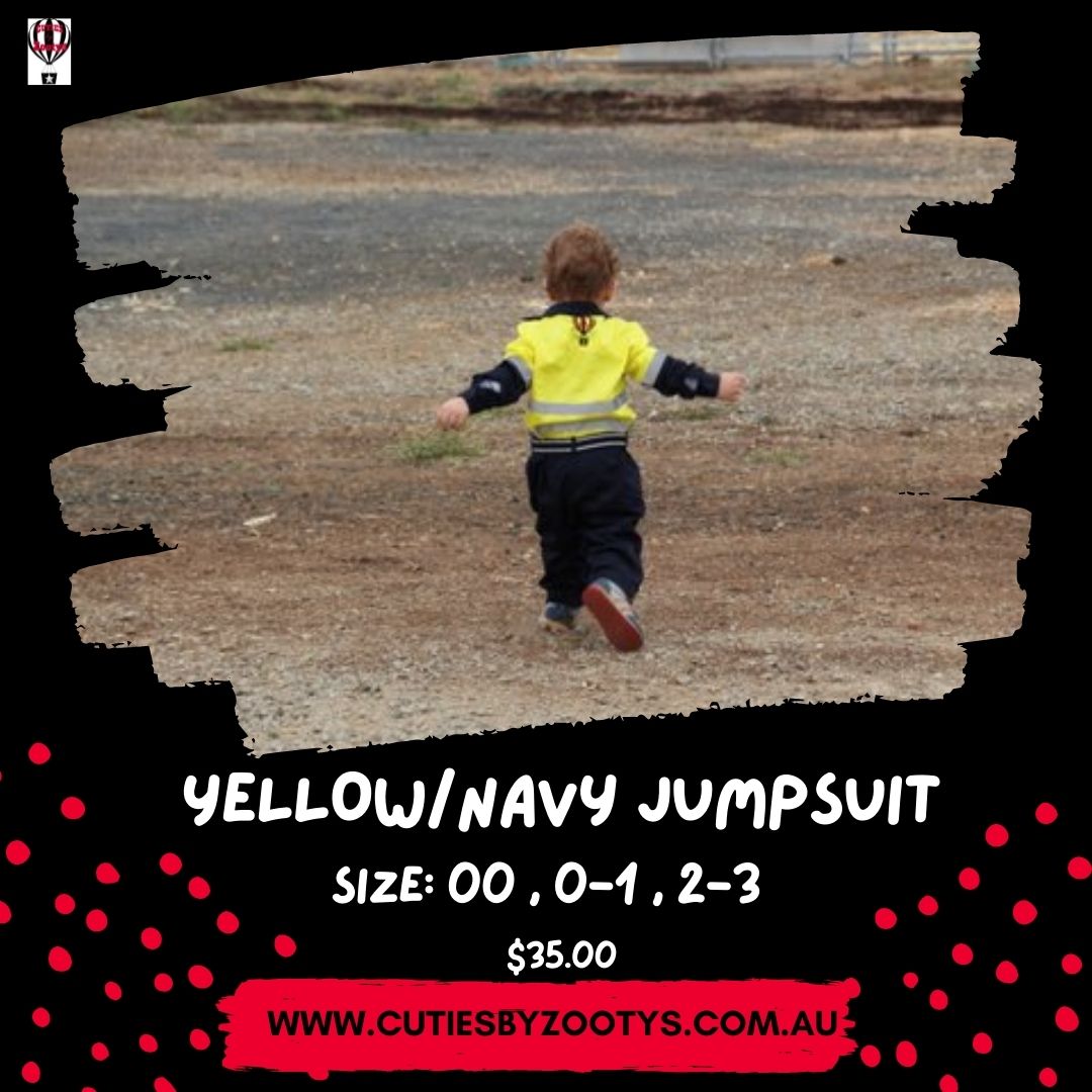 Hi Vis - Yellow & Navy Jumpsuit Baby Bundle