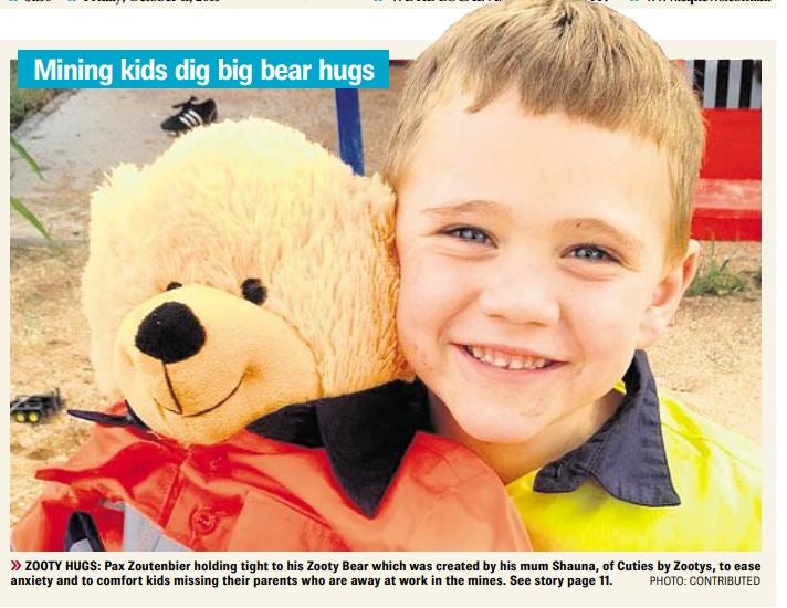 Mining kids dig big bear hugs